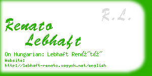 renato lebhaft business card